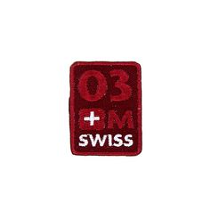 Ecusson brodé thermocollant drapeau Suisse 3.5x9.5cm