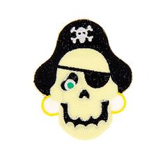 Ecusson brodé thermocollant pirate tête de mort 3.5x7.4cm