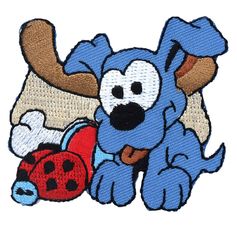 Ecusson chien bleu