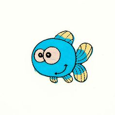 Ecusson thermocollant poisson bleu