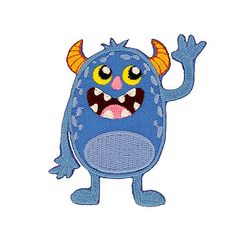 Ecusson thermocollant monstre bleu