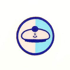 Ecusson thermocollant rond marin