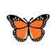 Ecusson papillon orange
