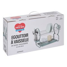 Egouttoir à vaisselle gris 52x26x39cm