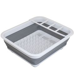 Egouttoir rétractable gris blanc 36x30x5cm