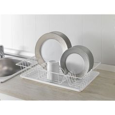 Égouttoir à vaisselle métal et plateau 48x31x10cm