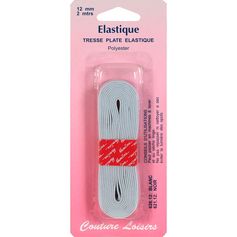 Elastique tissé souple blanc 12mmx2m
