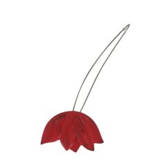 Embrasse aimantée résine TULIPE rouge noir