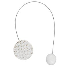 Embrasse aimantée ronde NEWPORT blanc or