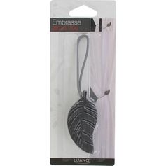 Embrasse aimantée SONORA en bois noir et argenté 34x1.5x3.8cm