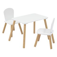 Ensemble table et chaises enfant blanc