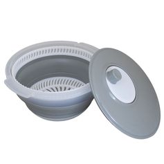 Essoreuse a salade retractable gris blanc 28.3x30x8.2cm