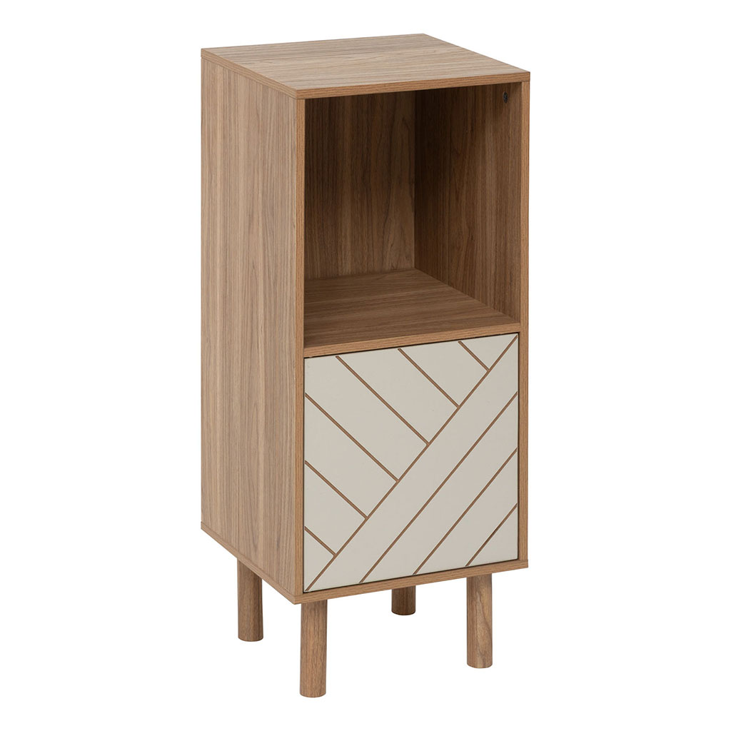 Etagère 2 cases 1 porte bois clair 34.4x32.3x82.6cm