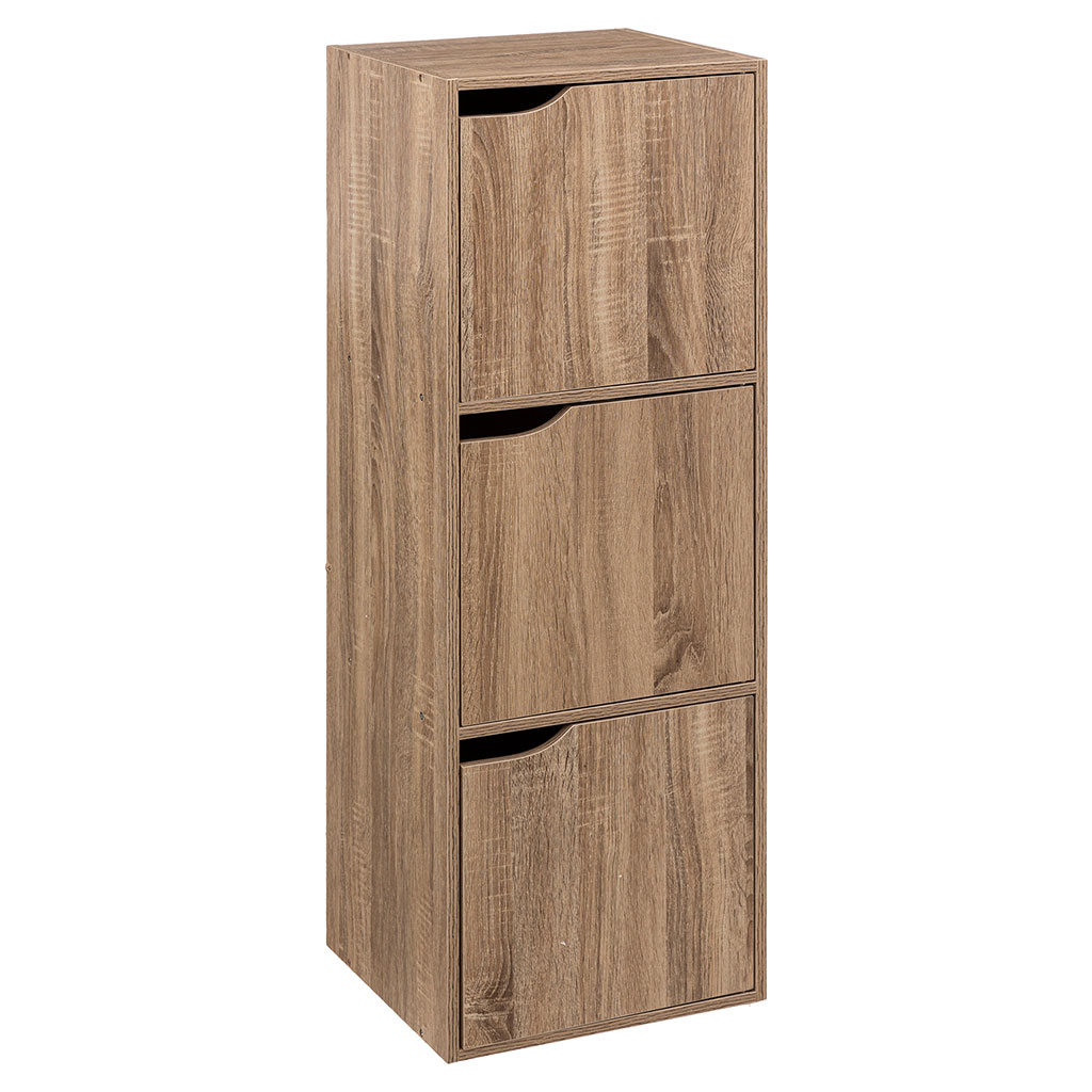 Meuble de rangement 3 portes Mix'n Modul bois naturel 34.5x100.5x32cm