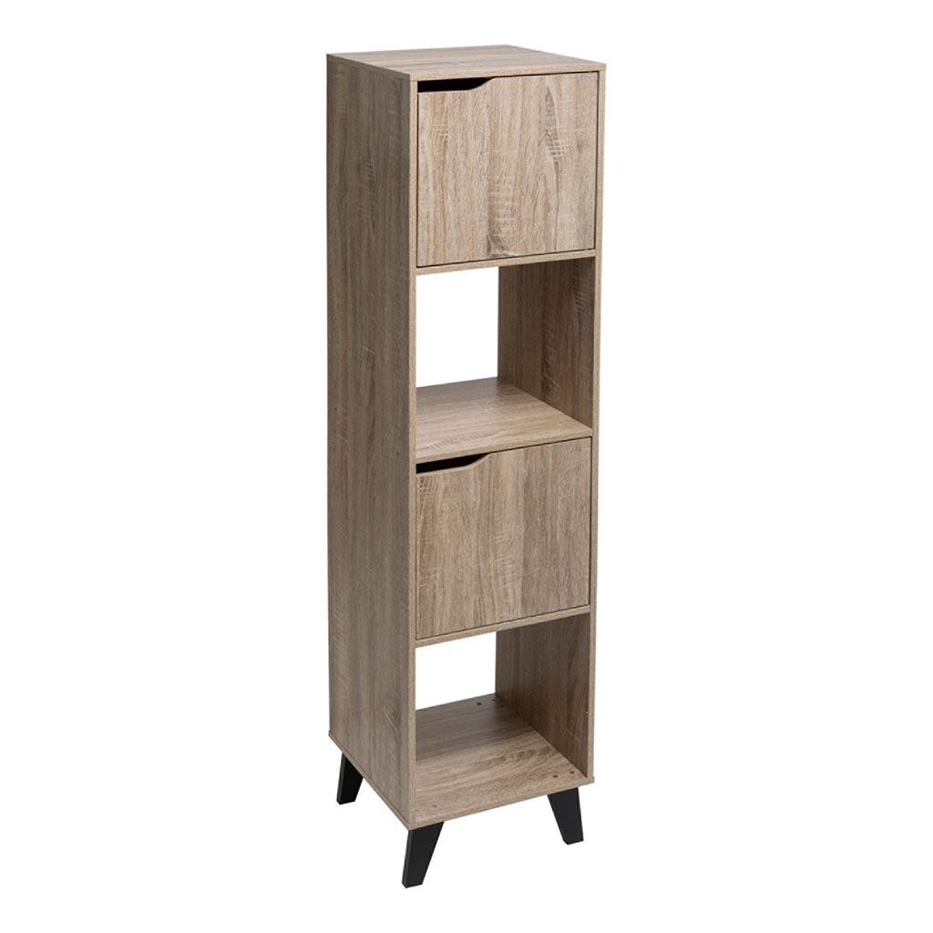 Meuble colonne 4 cases Mix'n Modul bois et pin 34.5x146.5x33.5cm