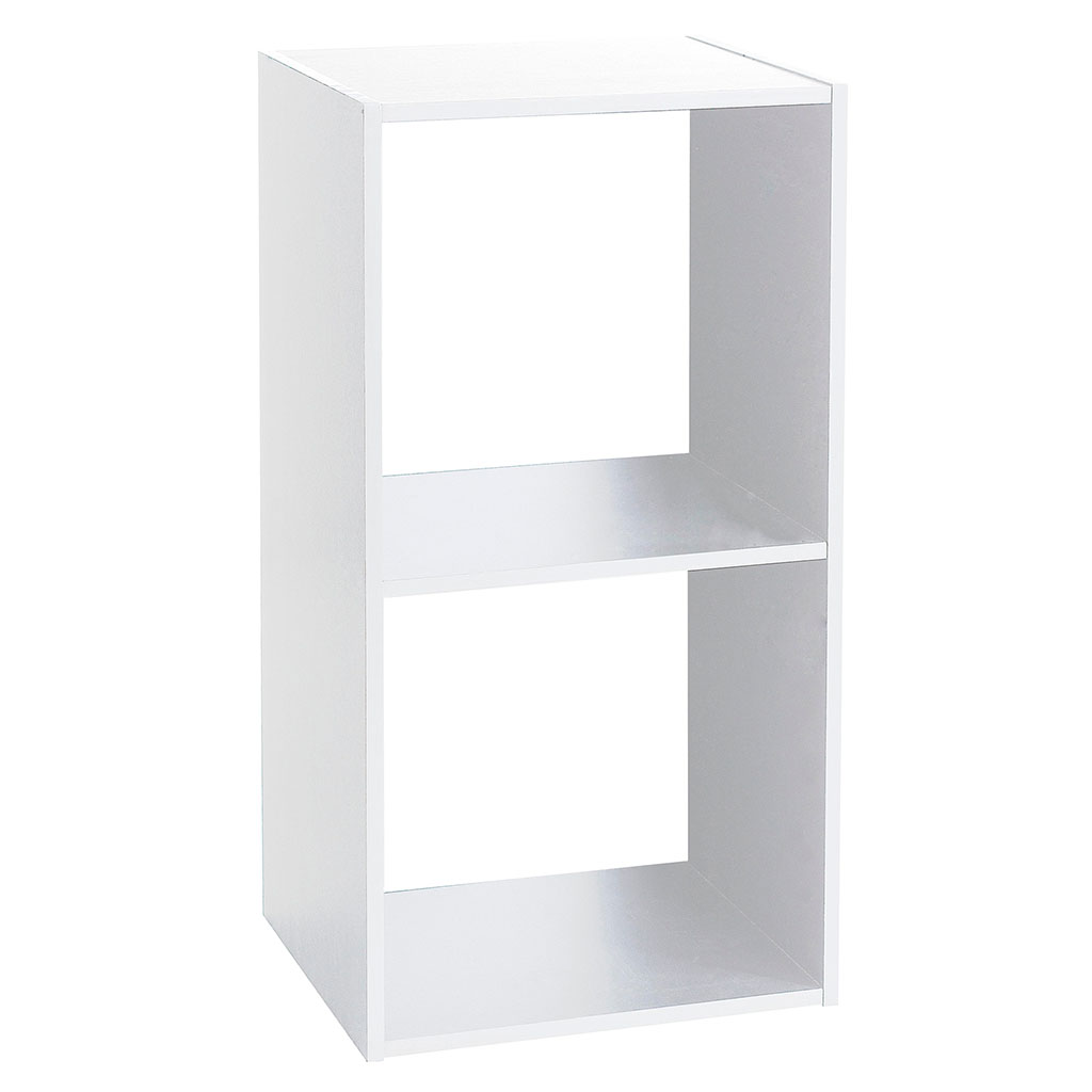 Meuble colonne Mix'n Modul 2 cases bois blanc 34.5x32x67.5cm