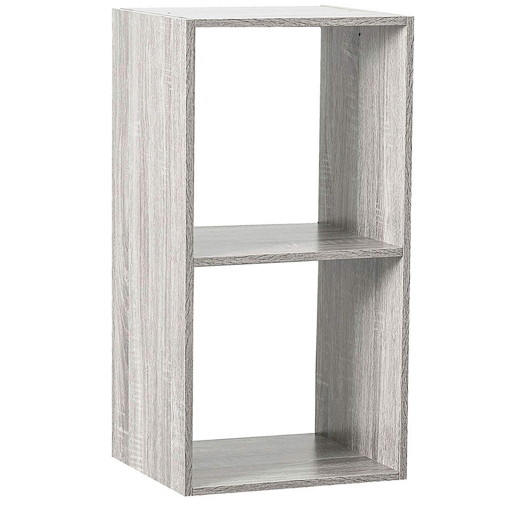 Meuble colonne Mix'n Modul 2 cases bois gris 34.5x32x67.5cm