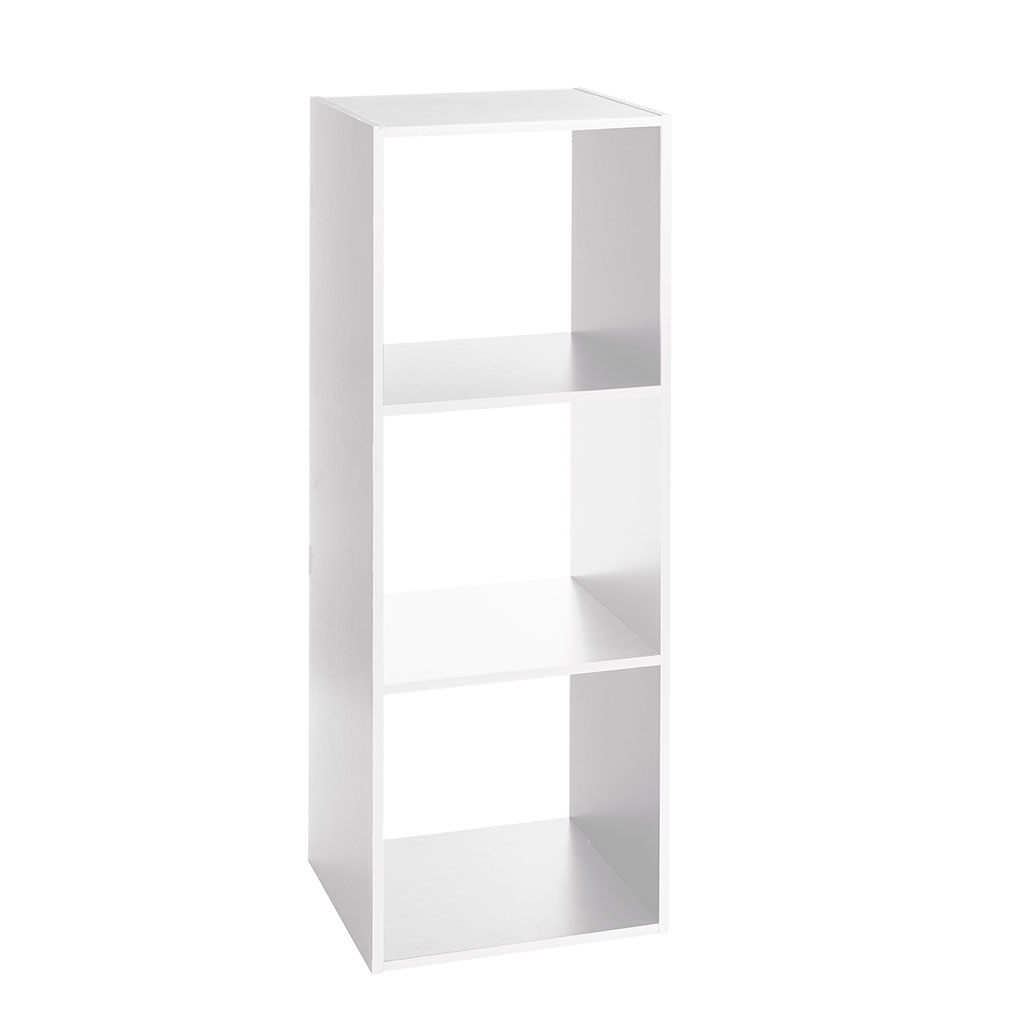 Meuble étagère Mix'n Modul 3 cases bois blanc 34.5x100.5x32cm