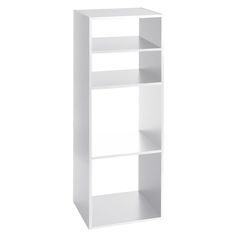 Meuble colonne Mix'n Modul 4 cases bois blanc 34.5x100.5x32cm