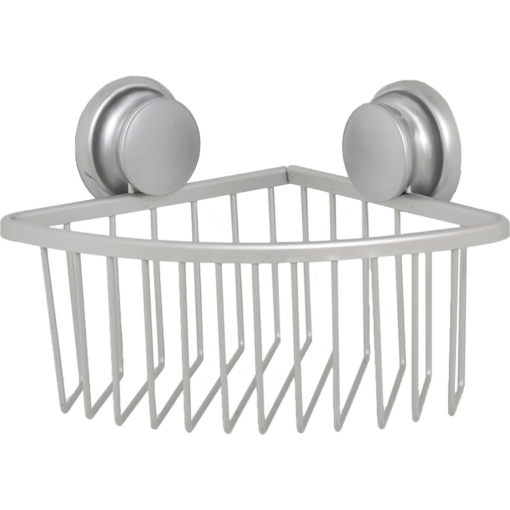 Etagère d'angle alu chromé 29.5x21.5x16.5cm