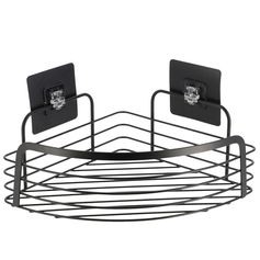 Etagère d'angle douche adhésive noir 22.5x14x22.5cm