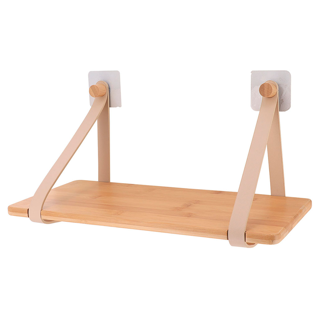 Étagère EASY CHIC adhésive bambou beige 39.5x20x20cm