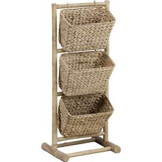 Étagère et 3 paniers en bambou 92.5x40.5cm
