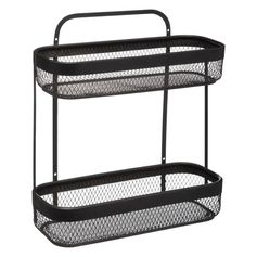 Étagère MAYAJ en métal noir 2 niveaux 12x34.5x30.7cm