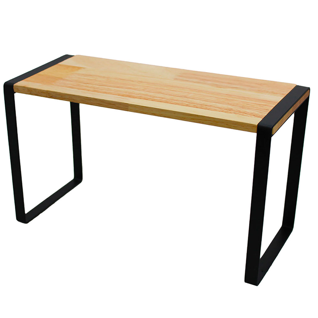 Etagère plan de travail métal et bois noir 35x19x18cm