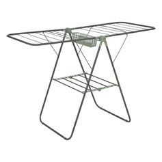 Étendoir à linge sur pied MOJAVE rétractable gris et vert 92x137x60cm