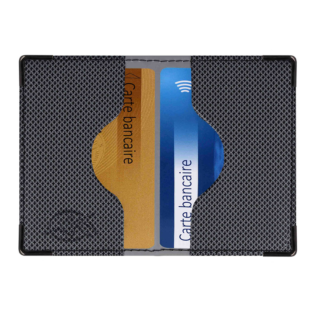 Etui anti-piratage 2 cartes bancaires design carbone