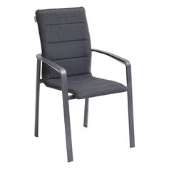 Fauteuil de jardin empilable DIESE gris anthracite 57.5x67x95cm | HESPÉRIDE