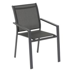 Fauteuil de jardin empilable ESSENTIA gris anthracite 56x63x88cm | HESPÉRIDE