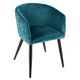 Fauteuil diner MARLO velours bleu canard
