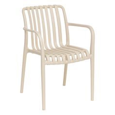 Fauteuil rayé polypropylène crème 81x58x56cm
