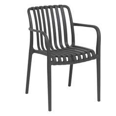 Fauteuil rayé polypropylène gris anthracite 81x58x56cm