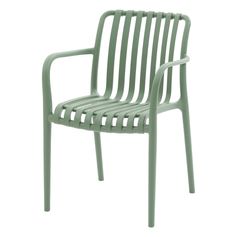 Fauteuil rayé polypropylène vert 81x58x56cm