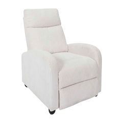 Fauteuil relax DREAM velours côtelé beige 69x100x93cm