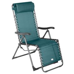 Fauteuil RELAX SILOS 5 positions acier bleu canard 64x93x110cm - HESPÉRIDE