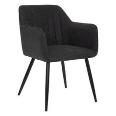 Fauteuil VISOCA en métal et tissu noir