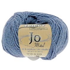 Fil à tricoter JO METAL bleu 50g