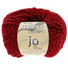 Fil à tricoter JO METAL rouge 50g