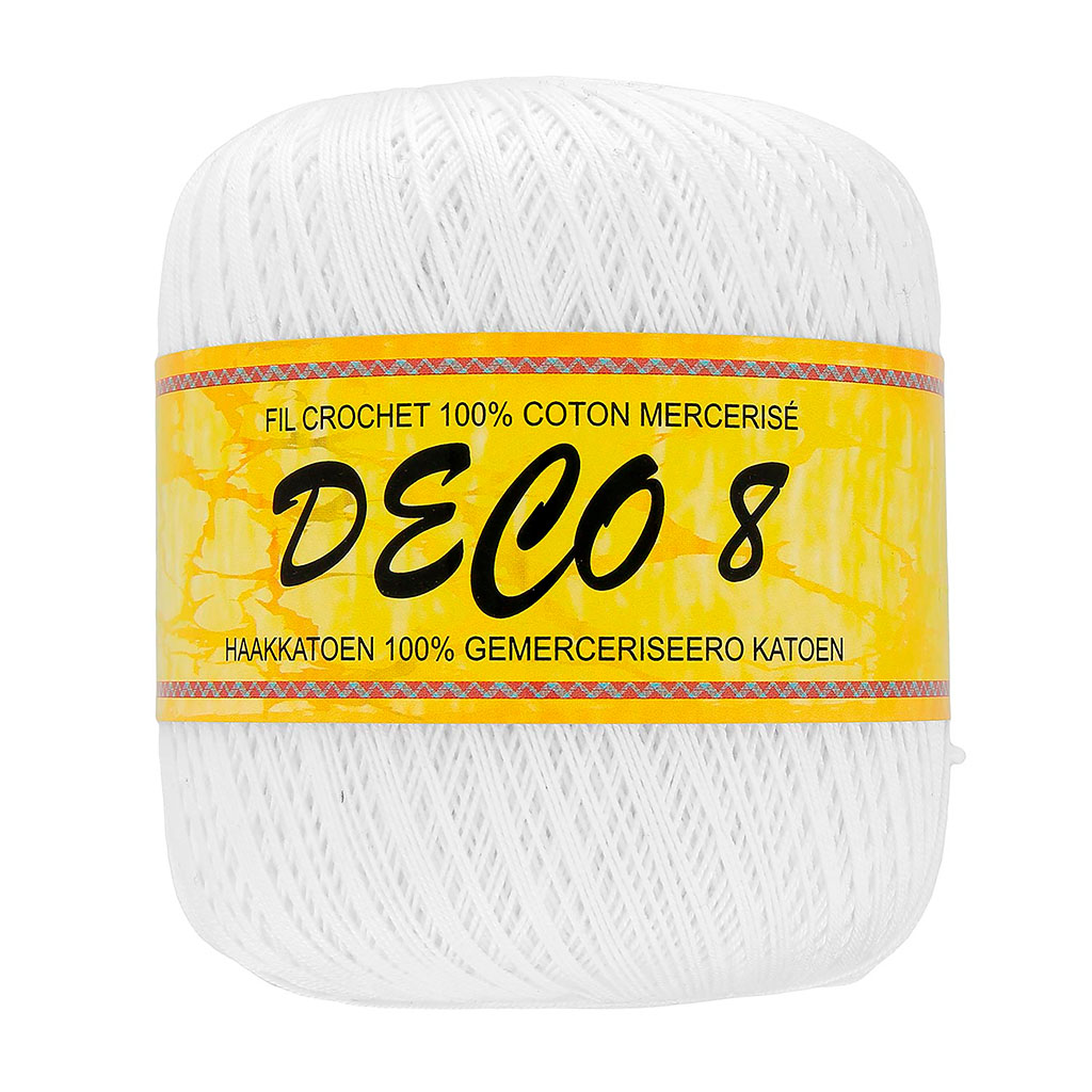 Coton Cablé n°5 - Blanc - 01 - Distrifil - Fil à crocheter - Crochet