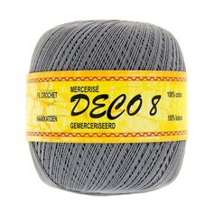 Fil en coton à crocheter gris 100g