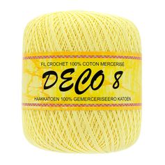 Fil en coton à crocheter jaune 100g