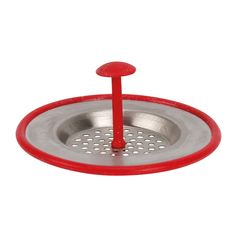 Filtre d'évier inox et silicone rouge D 8cm