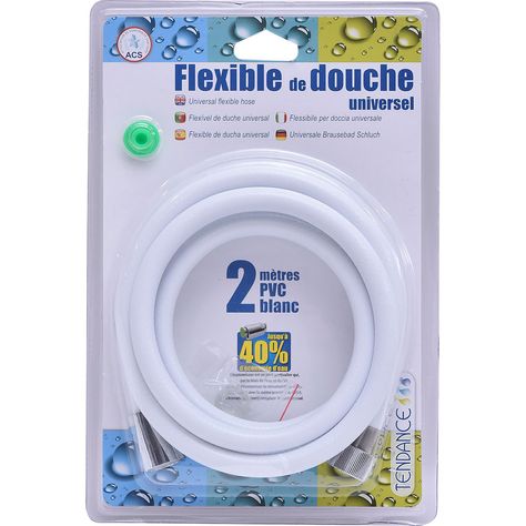 Flexible de douche blanc - 1m50 - PVC - Cdiscount Bricolage