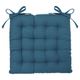 Galette de chaise carrée coton bleu canard 38x38cm