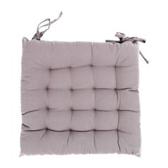 Galette de chaise carrée coton gris clair 38x38cm