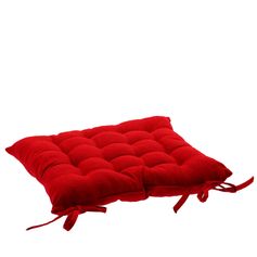 Galette de chaise carrée coton rouge 38x38cm